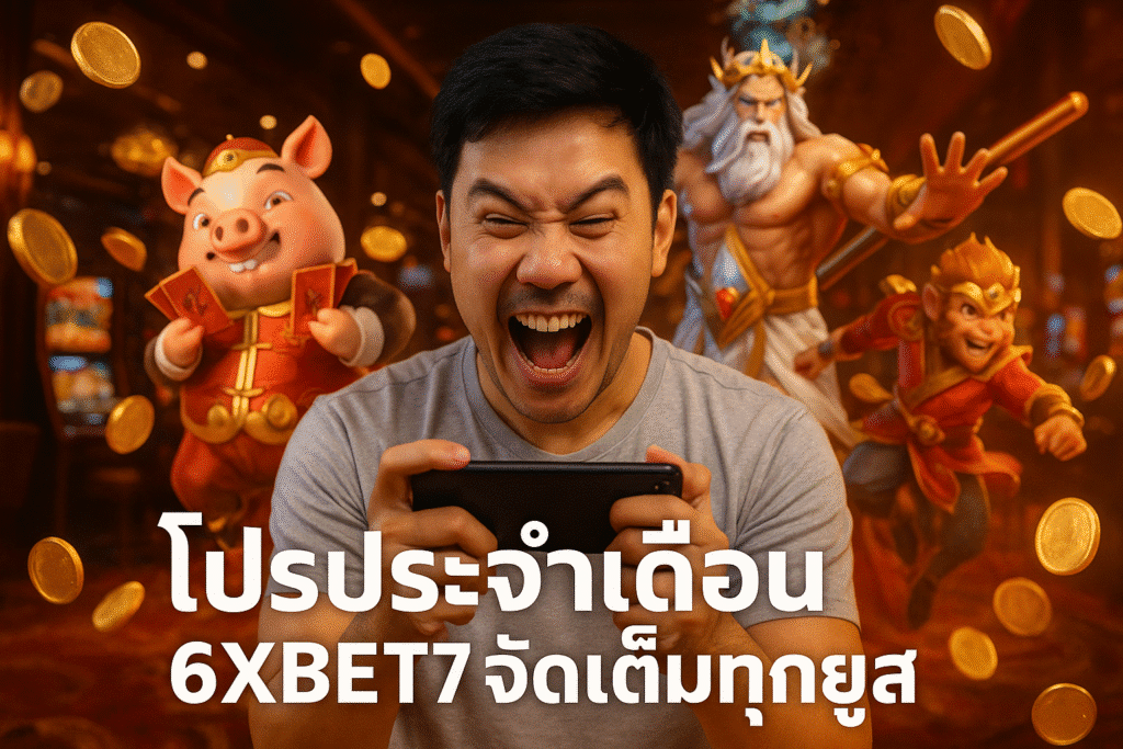 โปรประจำเดือน 6XBET7 จัดเต็มทุกยูส
